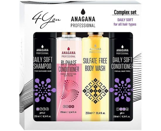 Набор 4 You Ежедневный мягкий Anagana 4 You Daily Soft Kit, 4x250 ml, изображение 2