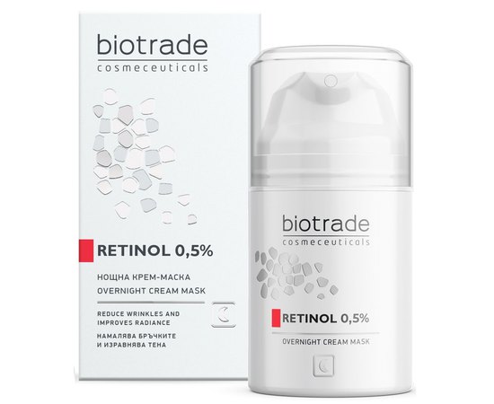 Нічна крем-маска з 0,5% ретинолом Biotrade Retinol 0.5% Overnight Cream Mask, 50 ml, фото 