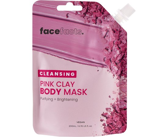 Очищуюча грязьова маска для тіла Рожева глина Face Facts Body Mud Mask Cleansing Pink Clay, 200 мл, фото 