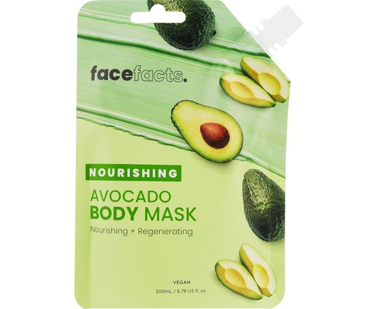 Живильна грязьова маска для тіла Авокадо Face Facts Body Mud Mask Nourishing Avocado, 200 ml, фото 