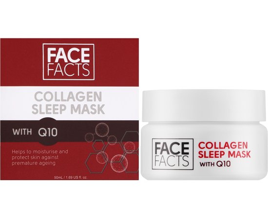 Ночная гель-маска с коллагеном и коэнзимом Q10 Face Facts Collagen & Q10 Gel Sleep Mask, 50 ml, изображение 2