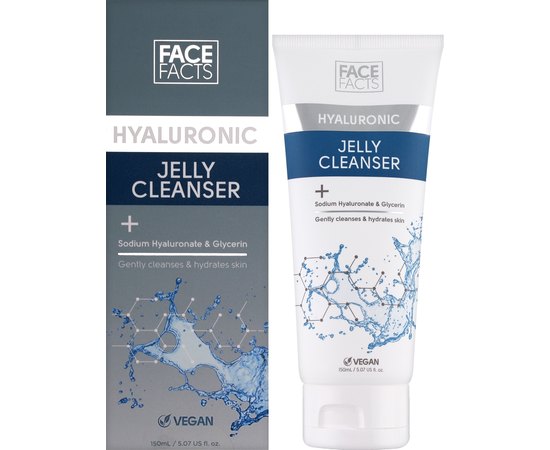 Желе для очищения кожи лица с гиалуроновой кислотой Face Facts Hyaluronic Acid Jelly Cleanser, 150 ml, изображение 2