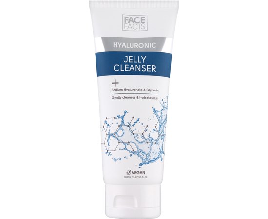 Желе для очищення шкіри обличчя з гіалуроновою кислотою Face Facts Hyaluronic Acid Jelly Cleanser, 150 ml, фото 