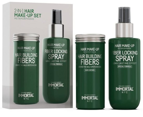 Набор для маскировки седины Immortal Infuse NYC Fiber Building Spray Black Set INF-134, изображение 2