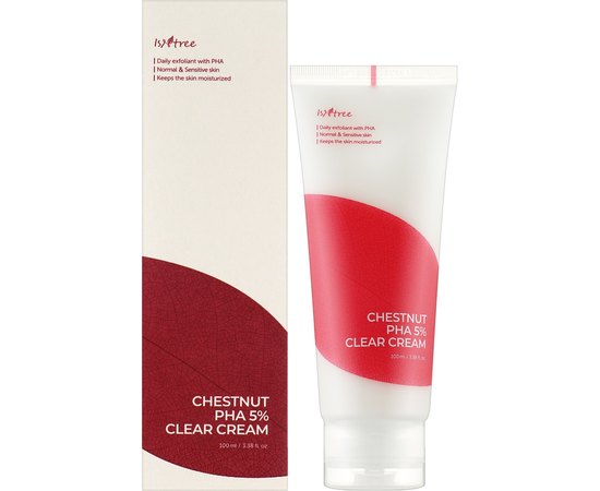 Крем ексфоліюючий з PHA кислотою Isntree Chestnut PHA 5% Clear Cream, 100 ml, фото _ab__is.image_number.default