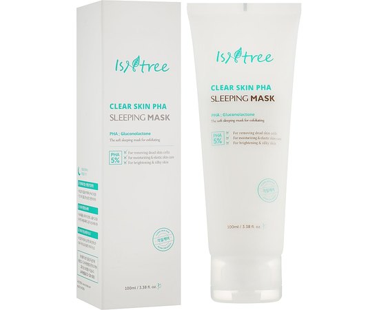 Маска ночная обновляющая с PHA кислотой Isntree Clear Skin PHA Sleeping Mask, 100 ml, изображение 2