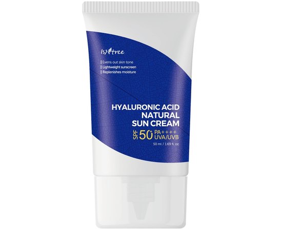 Крем сонцезахисний Isntree Hyaluronic Acid Natural Sun Cream SPF 50+ PA++++, 50 ml, фото 