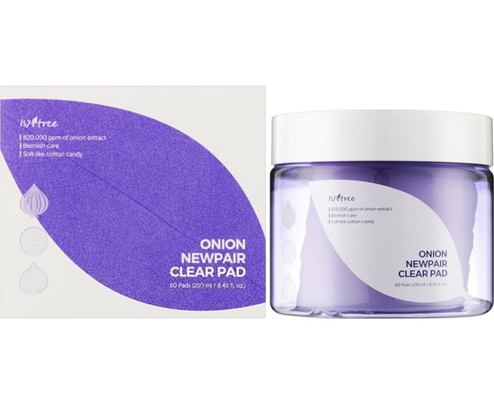 Тонер педы очищающие с экстрактом муан Isntree Onion Newpair Clear Pad, 60 ea, изображение 2