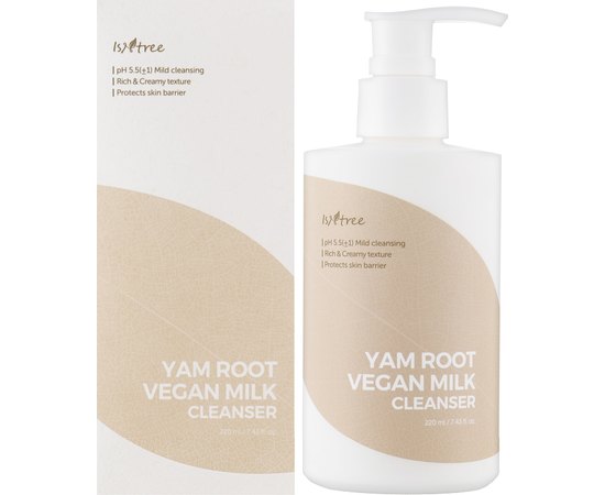 Молочко для умывания с корнем дикого ямса Isntree Yam Root Vegan Milk Cleanser ,220 ml, изображение 2