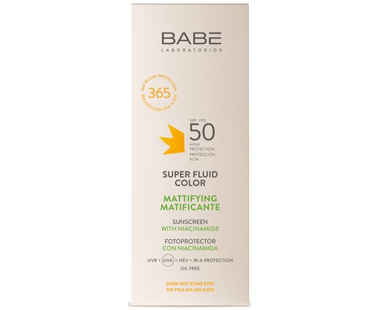Cонцезахисний супер флюїд ВВ з тонуючим і матуючим ефектом Babe Laboratorios Super Fluid Color Mattifying SPF50,, фото _ab__is.image_number.default