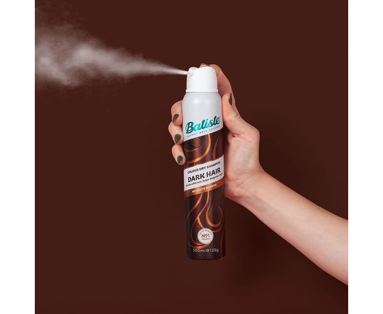 Сухой шампунь для волос Batiste Dry Shampoo Dark and Deep Brown, 200 ml, изображение 2