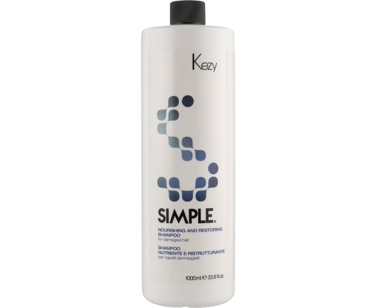 Шампунь для живлення пошкодженого волосся Kezy Simple Nourishing and Restoring Shampoo, 1000 ml, фото 