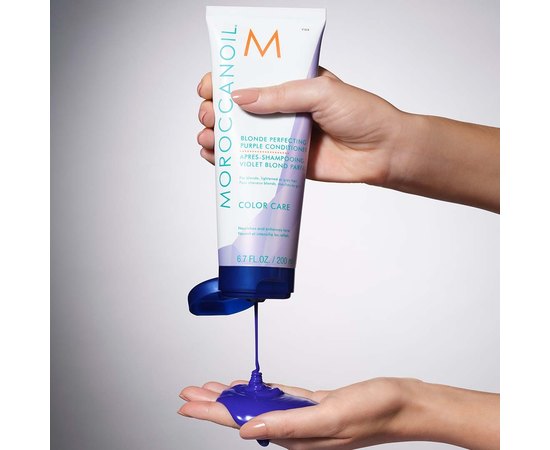 Тонирующий кондиционер с фиолетовым пигментом MoroccanOil Blonde Perfecting Purple Conditioner, изображение 5