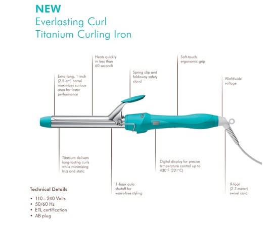 Плойка для завивки Moroccanoil Everlasting Curl Titanium Curling Iron, изображение 3