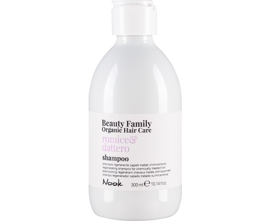 Регенеруючий шампунь для фарбованого та пошкодженого волосся Nook Beauty Family Organic Hair Care Romice Dattero Shampoo, фото 