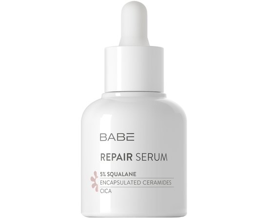 Відновлююча сироватка для чутливої та подразненої шкіри з керамідами Babe Laboratorios Repair Serum 5% Squalane, 30 ml, фото 