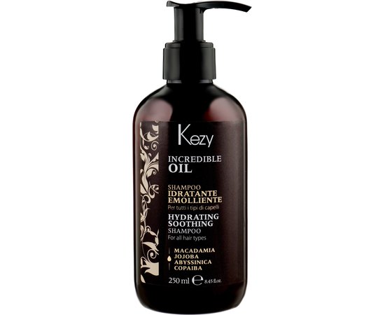 Зволожуючий та розгладжуючий шампунь Kezy Incredible Oil Hydrating Soothing Shampoo, фото 