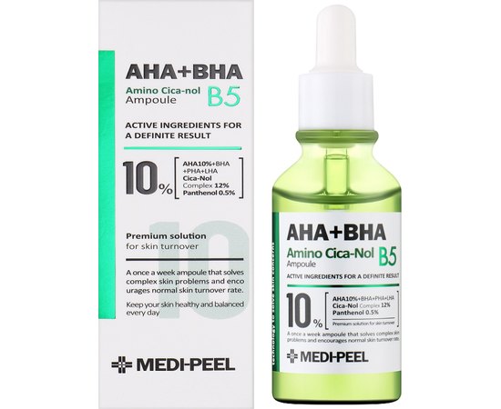 Сироватка відновлювальна з кислотами та центелою Medi-Peel AHA BHA Amino Cica-Nol B5 Ampoule, 30 ml, фото _ab__is.image_number.default