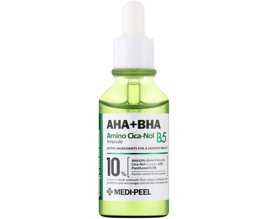Сироватка відновлювальна з кислотами та центелою Medi-Peel AHA BHA Amino Cica-Nol B5 Ampoule, 30 ml, фото 