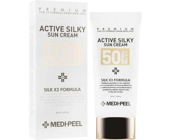 Крем сонцезахисний з пептидами Medi-Peel Active Silky Sun Cream SPF50+ PA+++, 50 ml, фото _ab__is.image_number.default