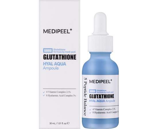 Сироватка зволожувальна з глутатіоном Medi-Peel Glutathione Hyal Aqua Ampoule, 30 ml, фото _ab__is.image_number.default