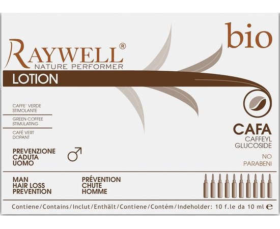 Ампули проти випадання для чоловіків Raywell Bio Lotion Cafa, 10*10 ml, фото 