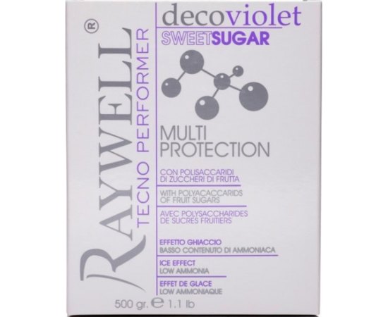 Фіолетова пудра для знебарвлення волосся Raywell Deco Violet Sweet Sugar, 500 g, фото 