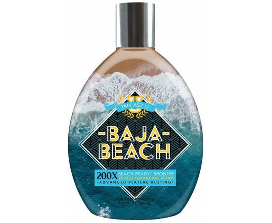 Крем для солярия с бронзантами и защитой тату 200X Tan Asz U Baja Beach Beach-Ready Bronzer, 400 ml