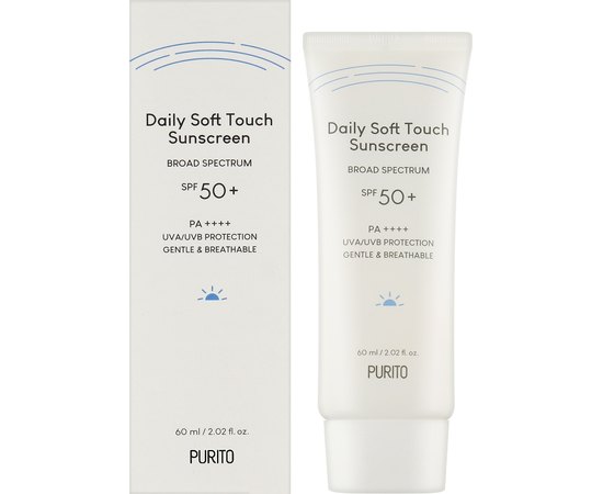 Солнцезащитный крем с керамидами Purito Daily Soft Touch Sunscreen SPF 50 PA++++ 60 ml, изображение 2