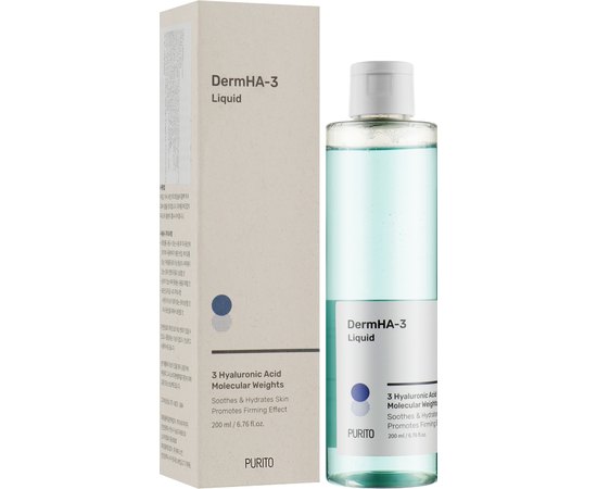 Тонер зволожувальний з гіалуроновою кислотою Purito DermHA-3 Liquid, 200 ml, фото _ab__is.image_number.default