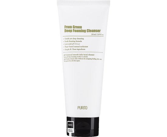 Пенка для умывания с центеллой и зеленым чаем Purito From Green Deep Foaming Cleanser