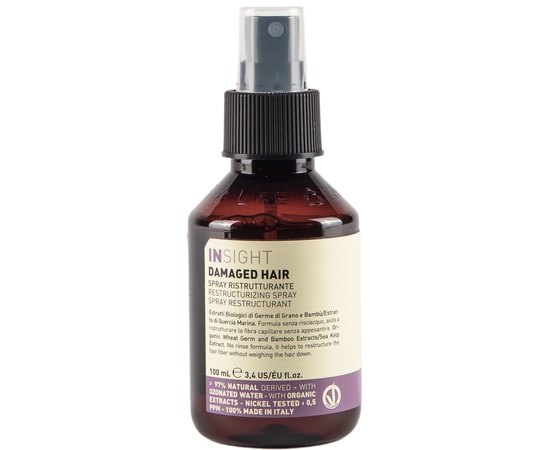 Реструктуризуючий спрей для пошкодженого волосся Insight Damaged Hair Restructurizing Spray, 100 ml, фото 