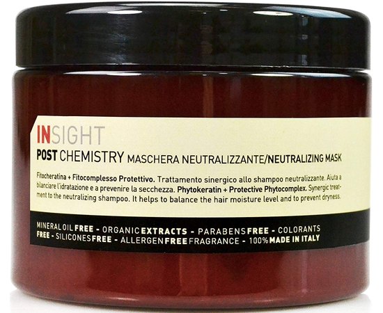 Маска после окрашивания волос с нейтрализующим эффектом Insight Post-Chemistry Neutralizing Mask, 500 ml, изображение 2