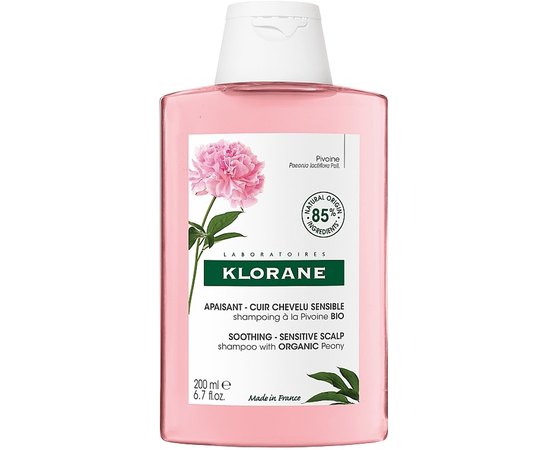 Успокаивающий шампунь с экстрактом пиона Klorane Shampoo With Peony, 200 ml