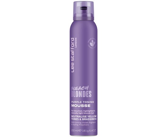 Тонирующий фиолетовый мусс для осветленных волос Lee Stafford Bleach Blonde Purple Toningh Mousse, 200 ml