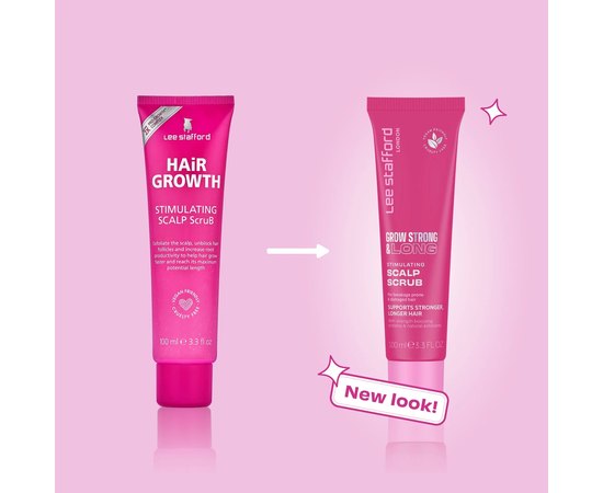 Стимулирующий скраб для кожи головы для усиления роста волос Lee Stafford Grow Strong and Long Stimulating Scalp Scrub, 100 ml, изображение 2