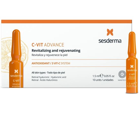 Ревитализирующие ампулы Sesderma C-Vit Advance Ampoules 10×1,5 ml