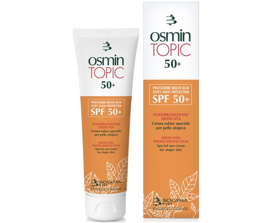 Крем сонцезахисний для атопічної шкіри для дітей та дорослих Biogena Osmin Topic 50+, 90 ml, фото 