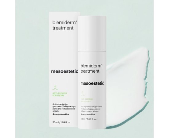 Ночной крем-гель для жирной кожи с акне Mesoestetic Blemiderm Treatment, 50 ml, изображение 3