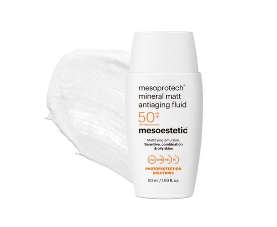 Минеральный матирующий флюид для жирной кожи Mesoestetic Mesoprotech Mineral Matt Antiaging Fluid SPF50, 50 ml, изображение 3