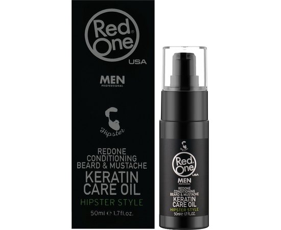 Кератиновое масло для ухода за бородой и усами RedOne Conditioning Beard & Mustache Keratin Care Oil, 50 ml, изображение 2