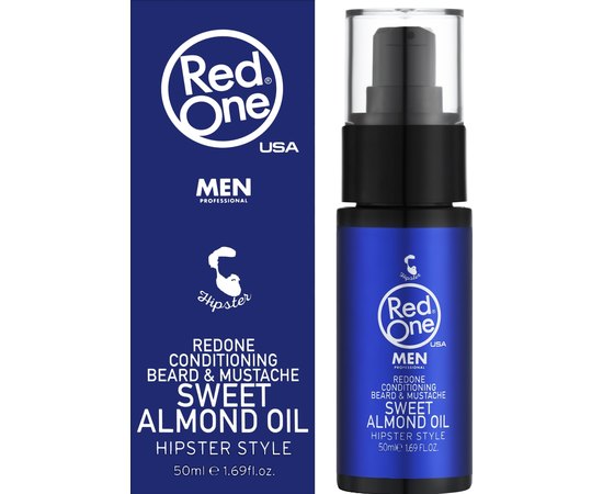 Миндальное масло для ухода за бородой и усами RedOne Conditioning Beard & Mustache Sweet Almond Oil, 50 ml, изображение 2
