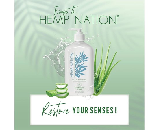 Лосьон увлажняющий после загара Australian Gold Hemp Nation Aloe & Ocean Water, изображение 3