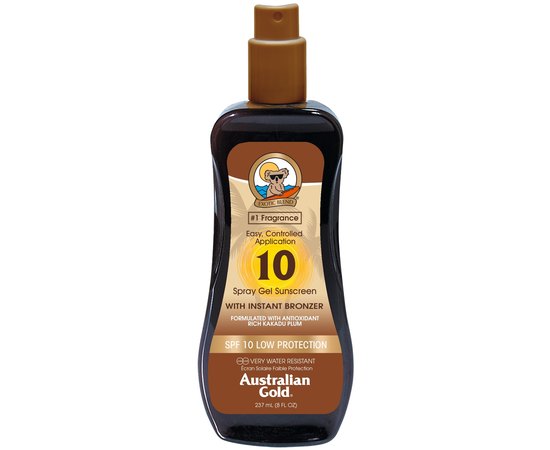 Спрей-гель с бронзатором SPF10 Australian Gold SPF 10 Spray Gel Bronzer, 237 ml