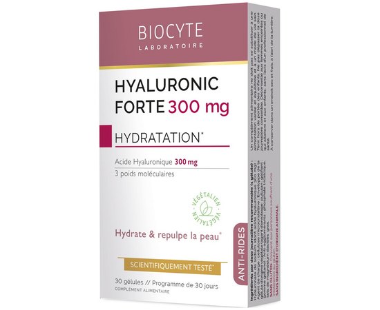 Пищевая добавка с гиалуроновой кислотой Biocyte Hyaluronic Forte 300mg, 30 gel