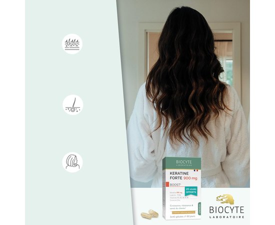Добавка дієтична для росту волосся Biocyte Keratine Forte 900 mg Boost Pac, фото _ab__is.image_number.default