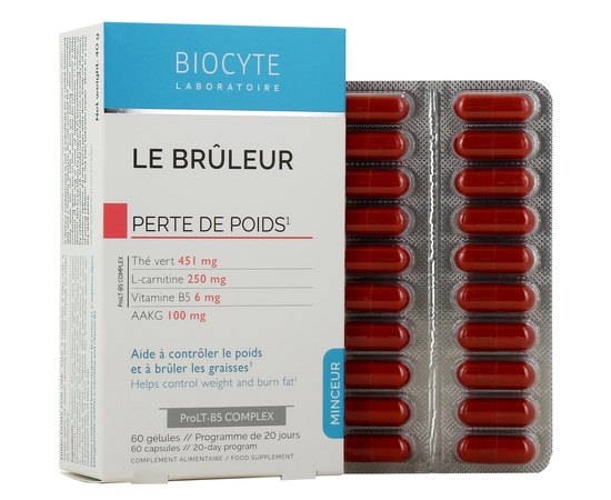 Диетическая добавка для похудения Biocyte Le Bruleur, 60 gelules, изображение 2