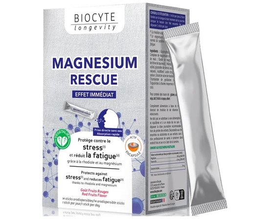 Диетическая добавка Мгновенная защита от стресса Biocyte Magnesium Rescue 360 mg, 14 sticks