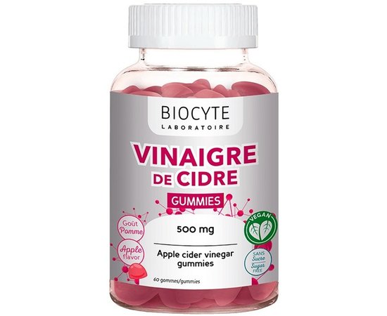 Добавка дієтична для покращення травлення Biocyte Vinaigre De Cidre Gummies, 60 gum, фото 