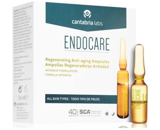 Ампули для обличчя проти зморшок Cantabria Endocare Regenerating Anti-Age Ampoules, 7 шт х 1 ml, фото 